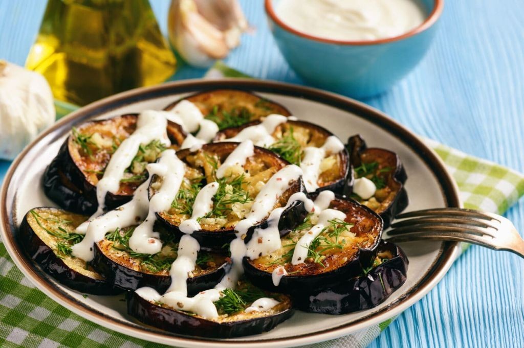 Greek-Inspired Sauteed Eggplant with Tzatziki