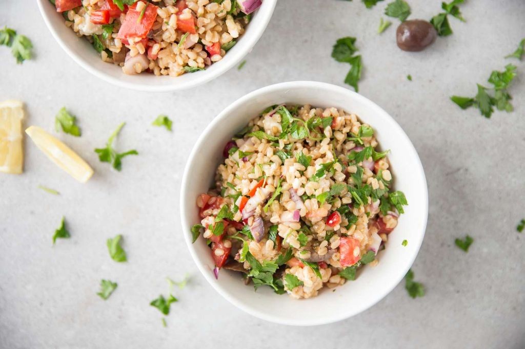 Greek-Style Barley Salad with Cucumber and Tomatoes