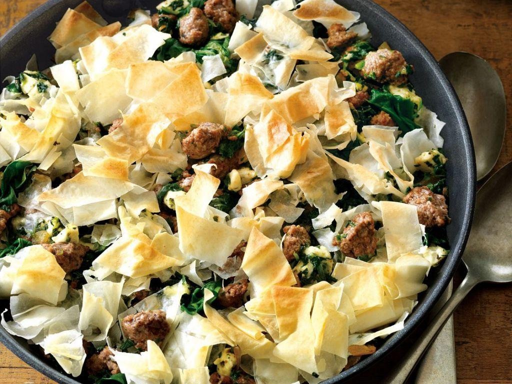 Greek-Style Beef and Spinach Pie (Bougatsa)