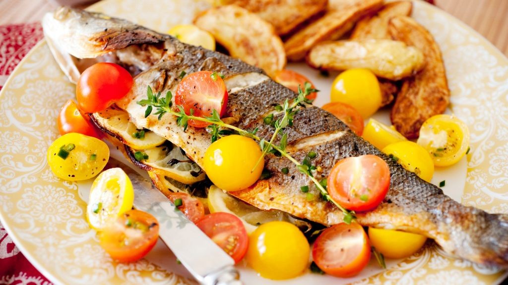 Greek-Style Whole Baked Fish with Tomatoes and Olives