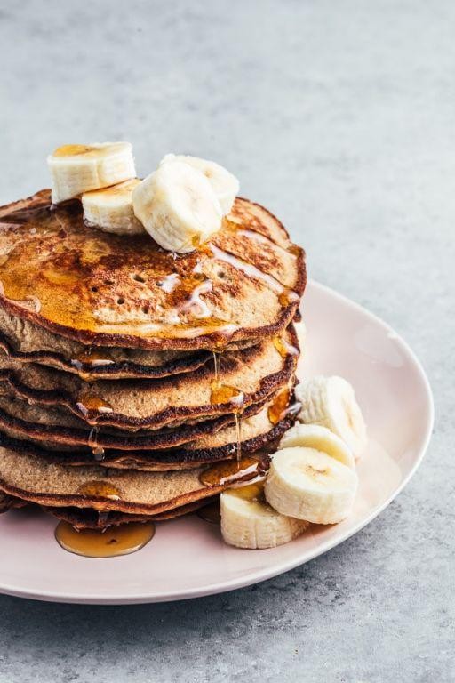 Green Banana Flour Pancakes with Maple Syrup