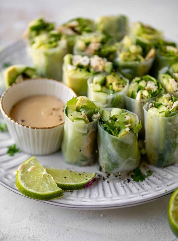 Green Bean and Avocado Summer Rolls