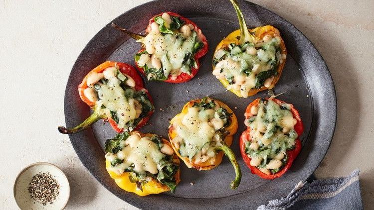 Green Bean and Feta Stuffed Peppers