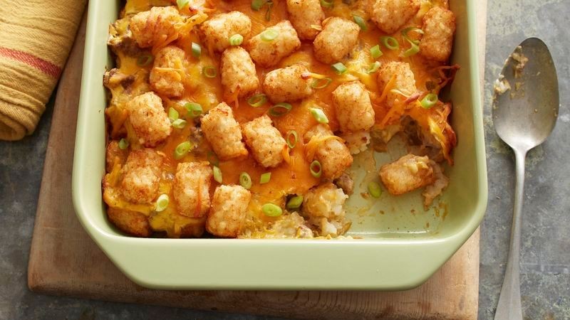Green Chile Chicken Tater Tot Casserole