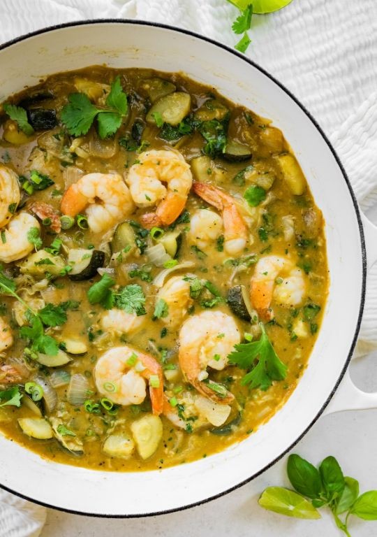 Green Curry Shrimp with Zucchini
