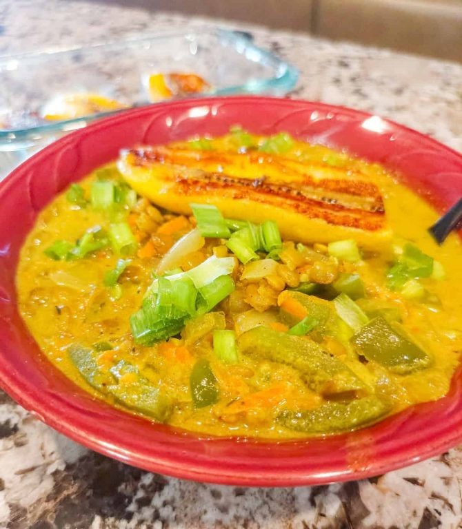 Green Plantain and Lentil Casserole