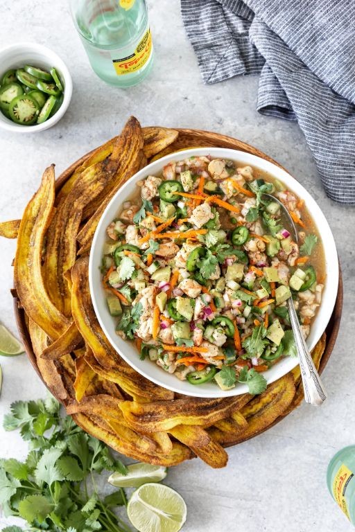 Green Plantain and Shrimp Ceviche