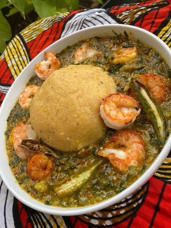 Green Plantain and Spinach Soup