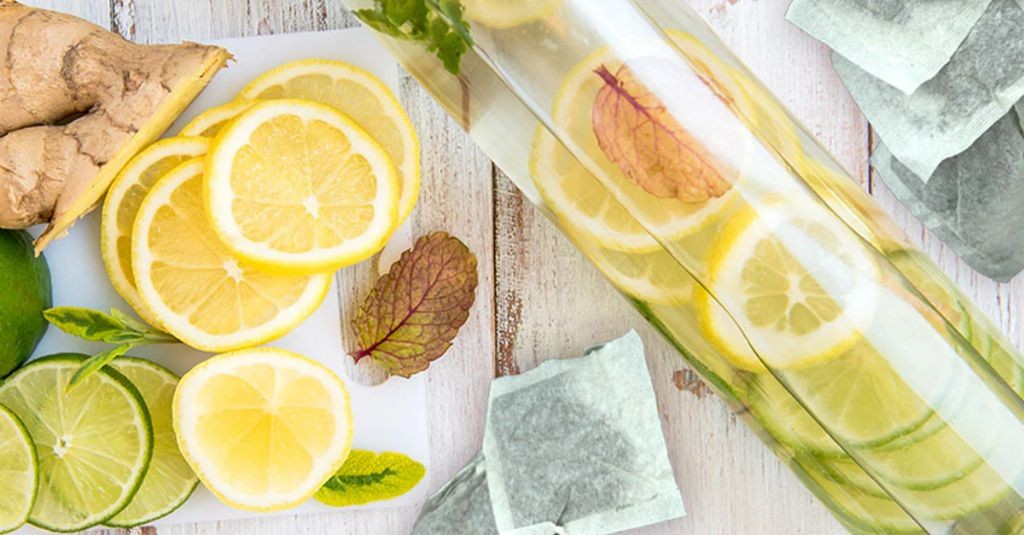 Green Tea and Lemon Infused Water