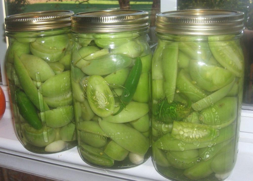 Green Tomato Pickle with Indian Spices