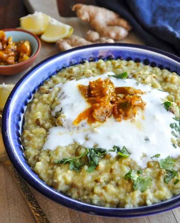 Green Tomato and Moong Dal Khichdi