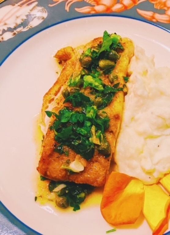 Grilled Black Drum with Lemon Butter Sauce