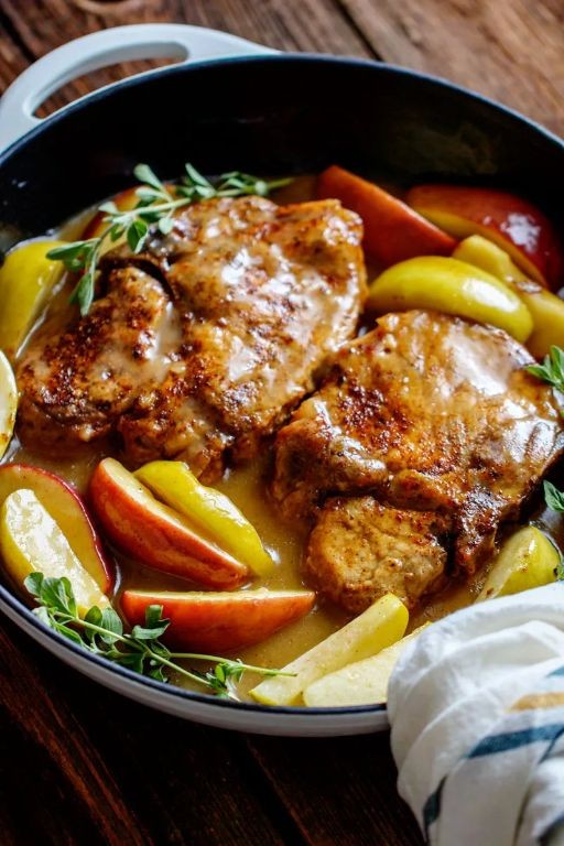 Grilled Bone-In Pork Chops with Apple Glaze