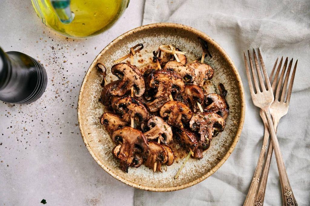 Grilled Chanterelles with Balsamic Glaze