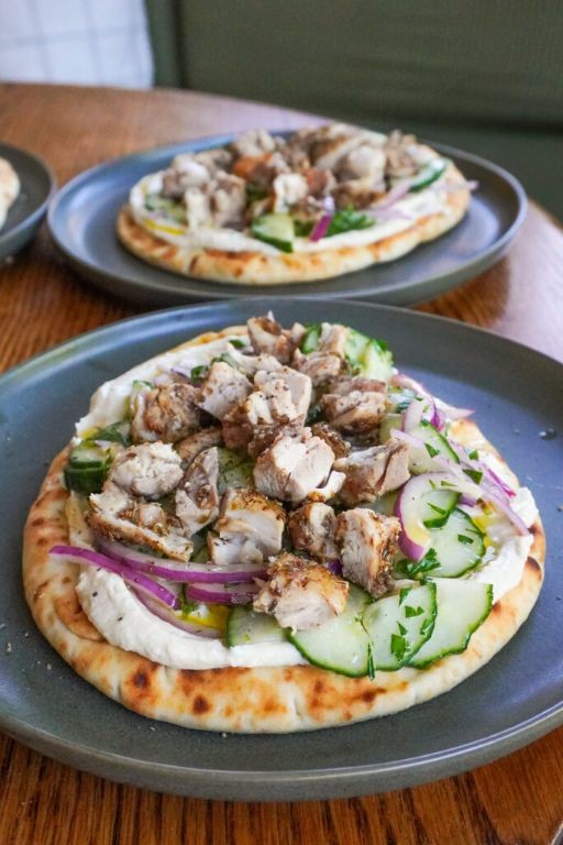 Grilled Chicken Hummus Flatbread