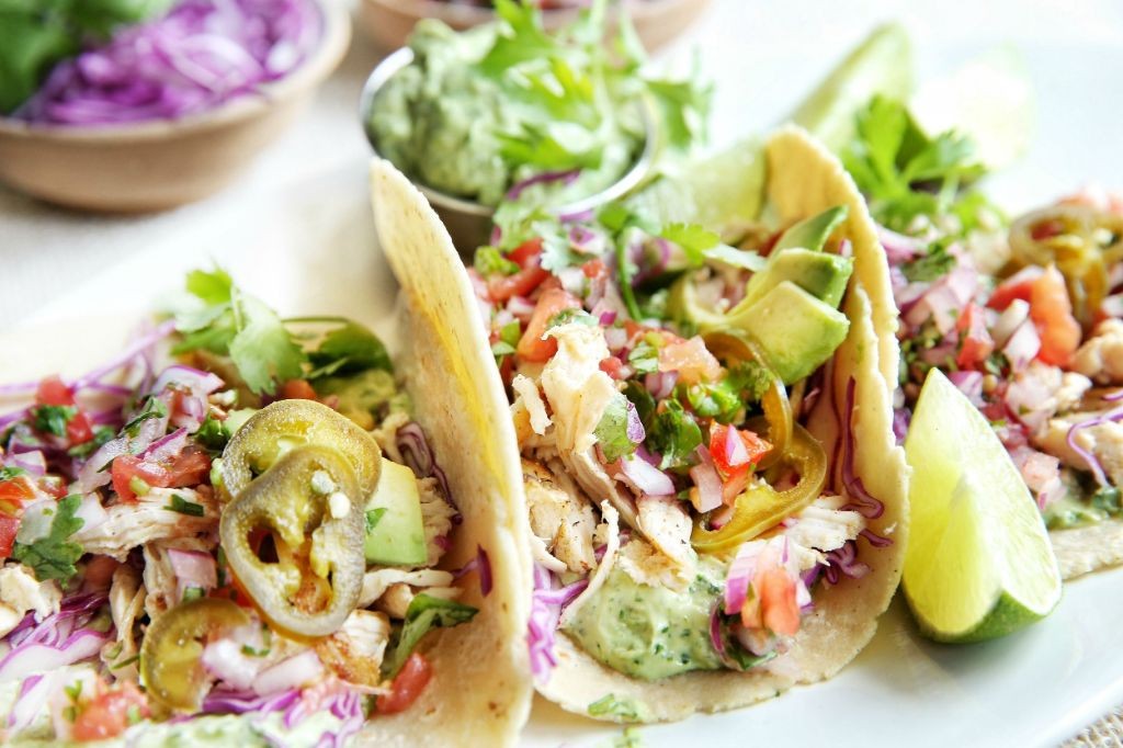 Grilled Chicken Tacos with Avocado Crema