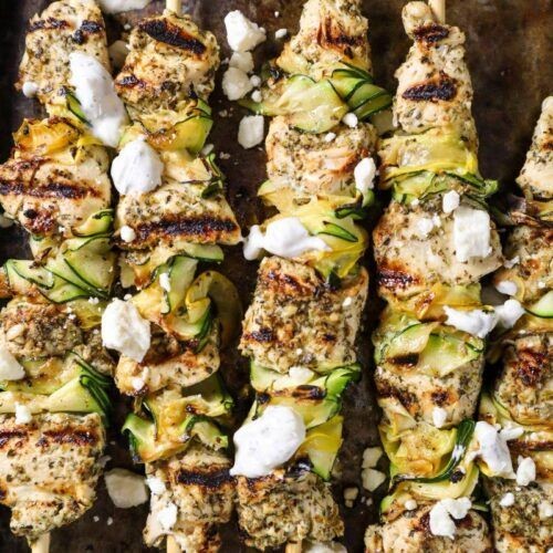 Grilled Chicken and Zucchini Skewers
