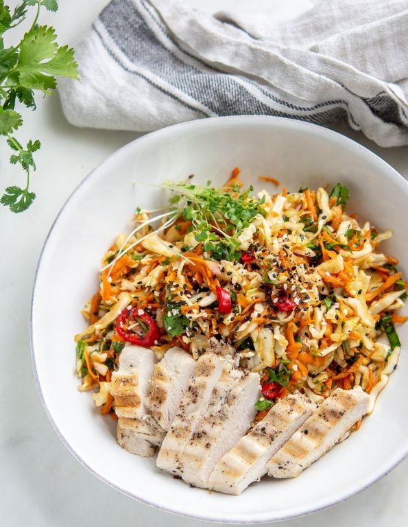 Grilled Chicken with Carrot Slaw