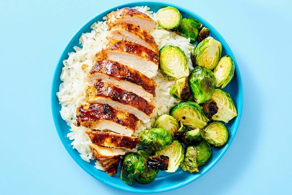 Grilled Chicken with Roasted Brussels Sprouts