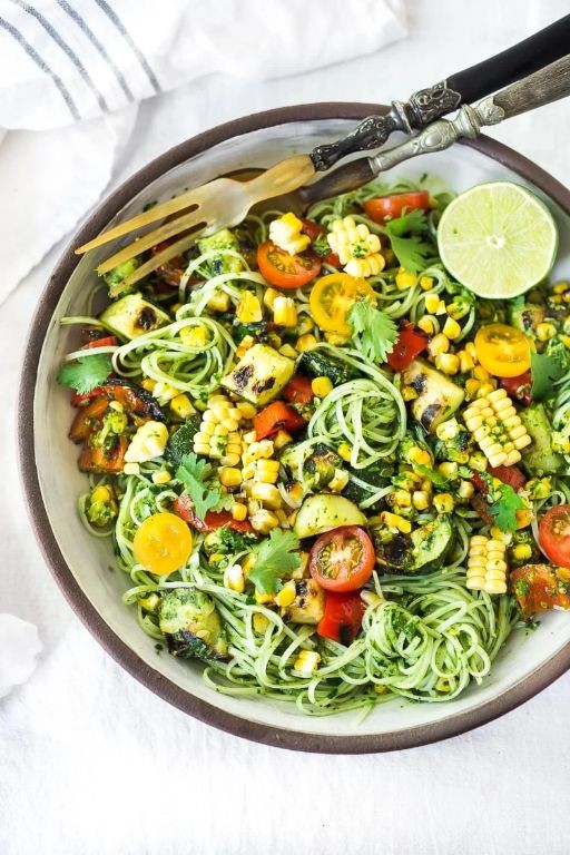 Grilled Corn and Zucchini Pasta Salad