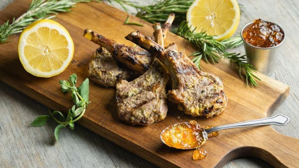 Grilled Dijon Mustard and Rosemary Lamb Chops