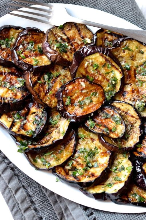 Grilled Eggplant with Garlic and Olive Oil