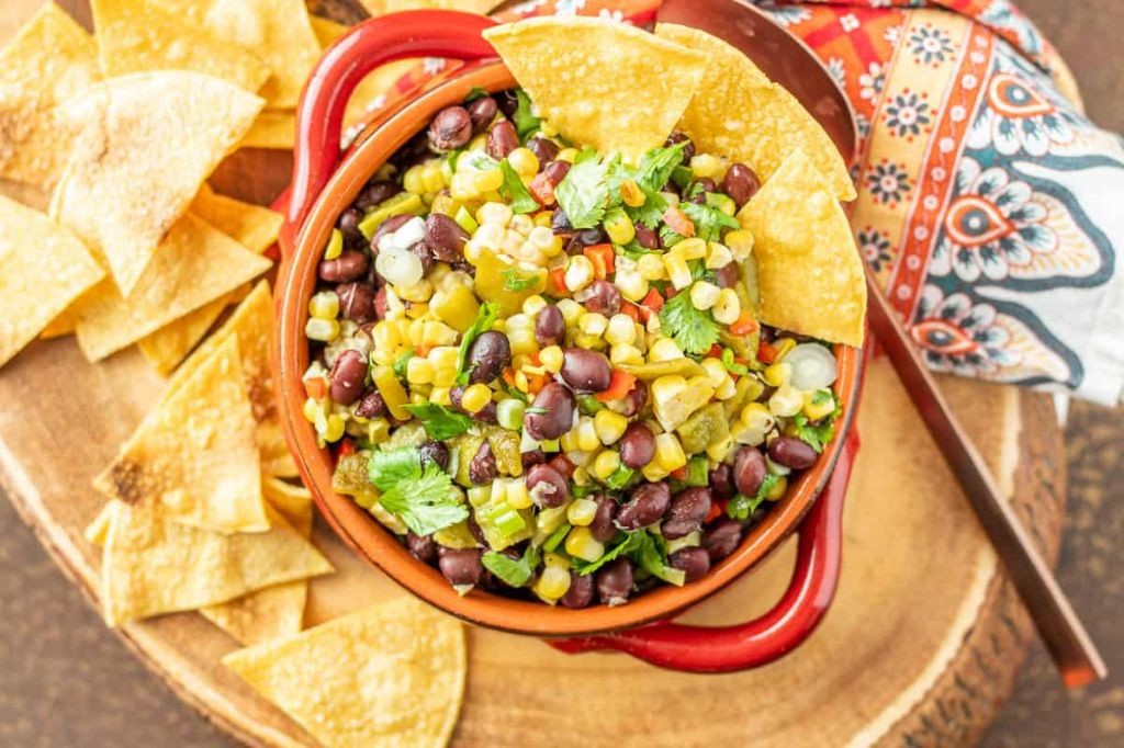 Grilled Elote Nachos with Black Beans and Salsa Verde