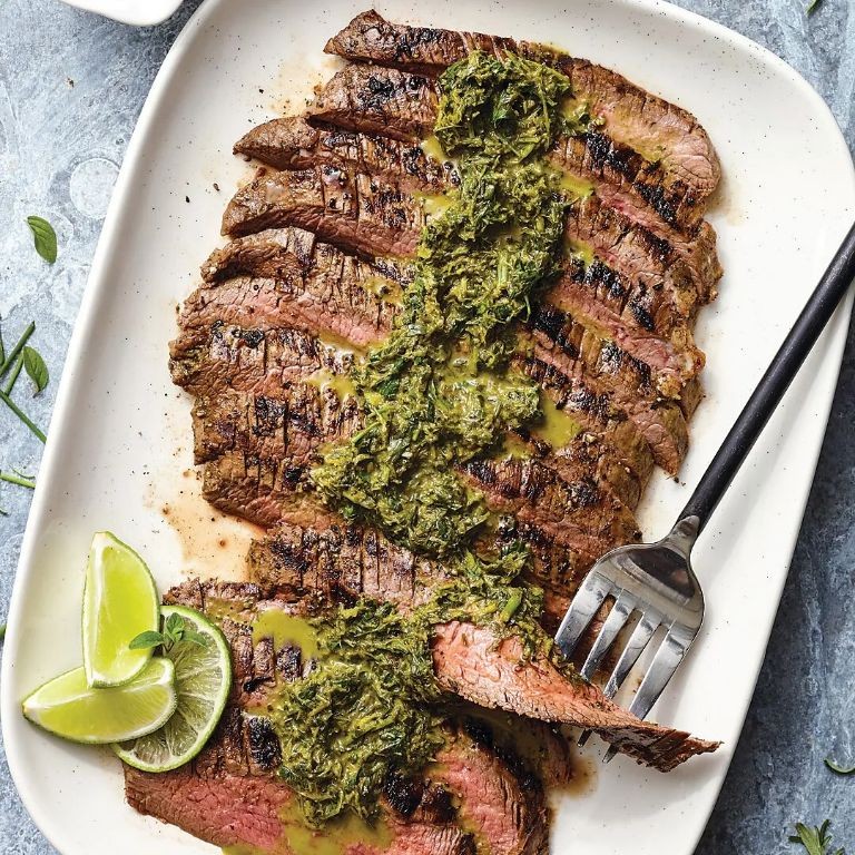 Grilled Flank Steak with Herb Marinade