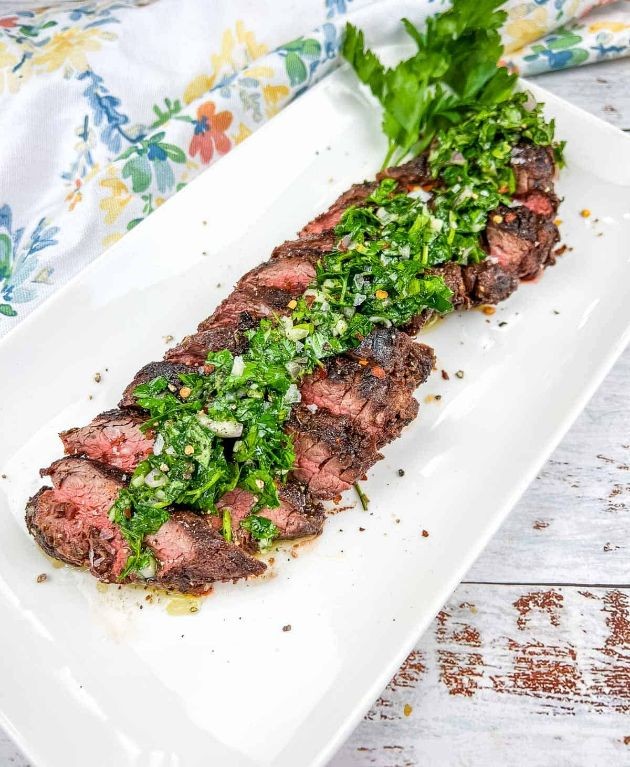 Grilled Hanger Steak with Chimichurri