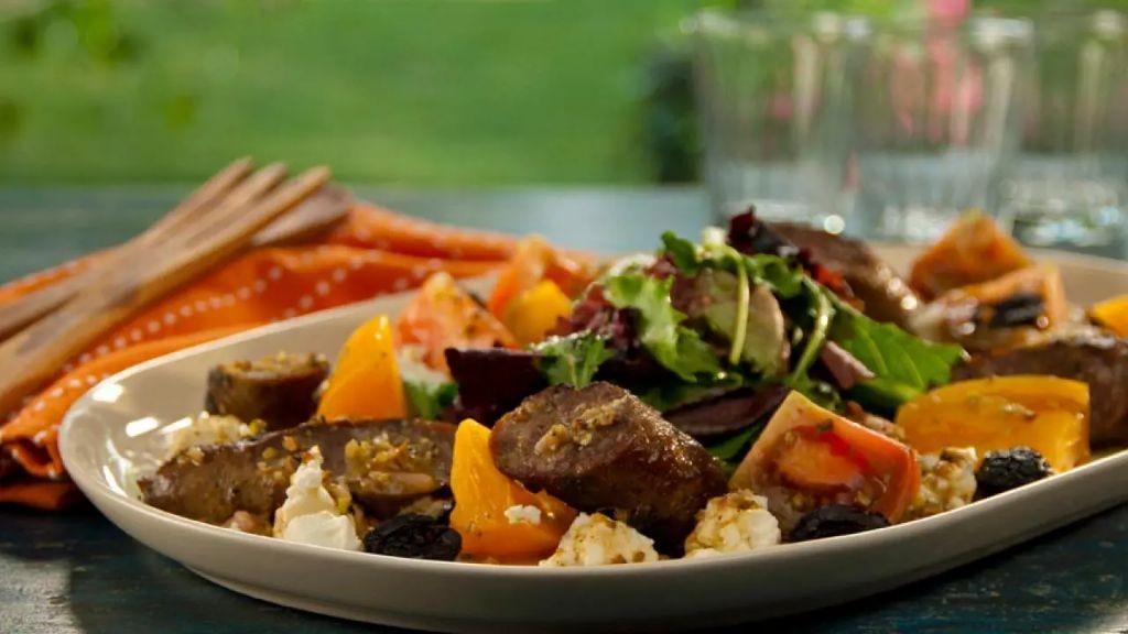 Grilled Lamb Sausage with Herb Marinade