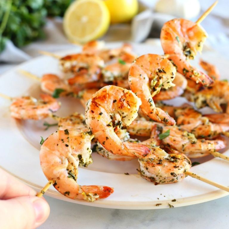 Grilled Lemon Garlic Shrimp Skewers