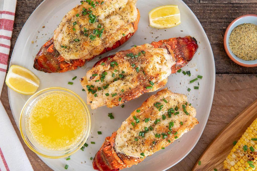 Grilled Lobster Tail with Garlic Parmesan Sauce