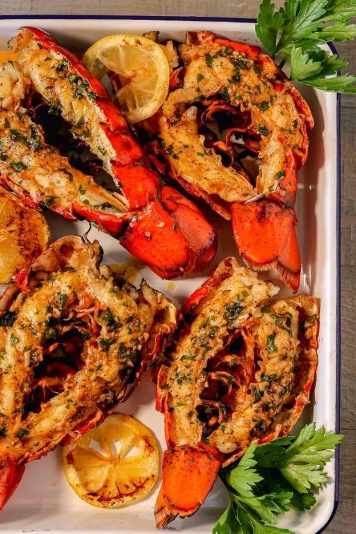 Grilled Lobster Tail with Herb Butter Basting