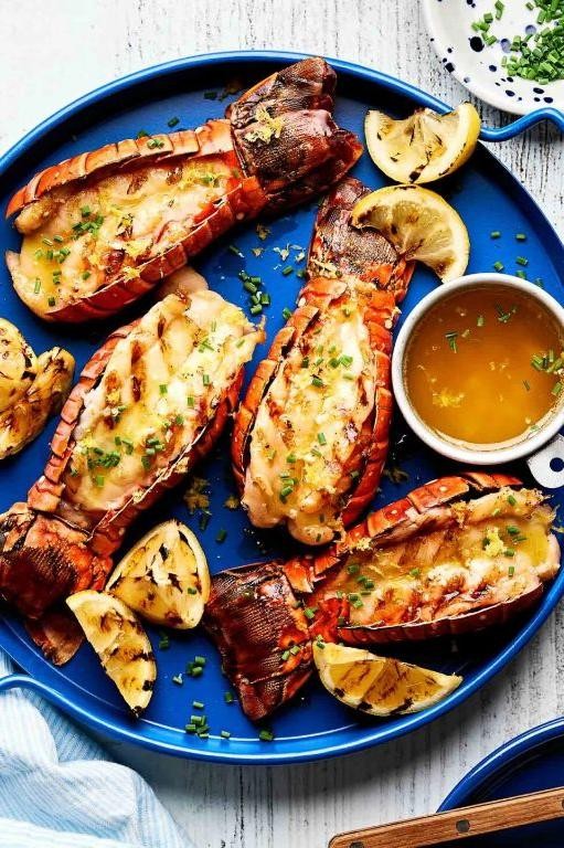 Grilled Lobster Tail with Lemon Garlic Butter