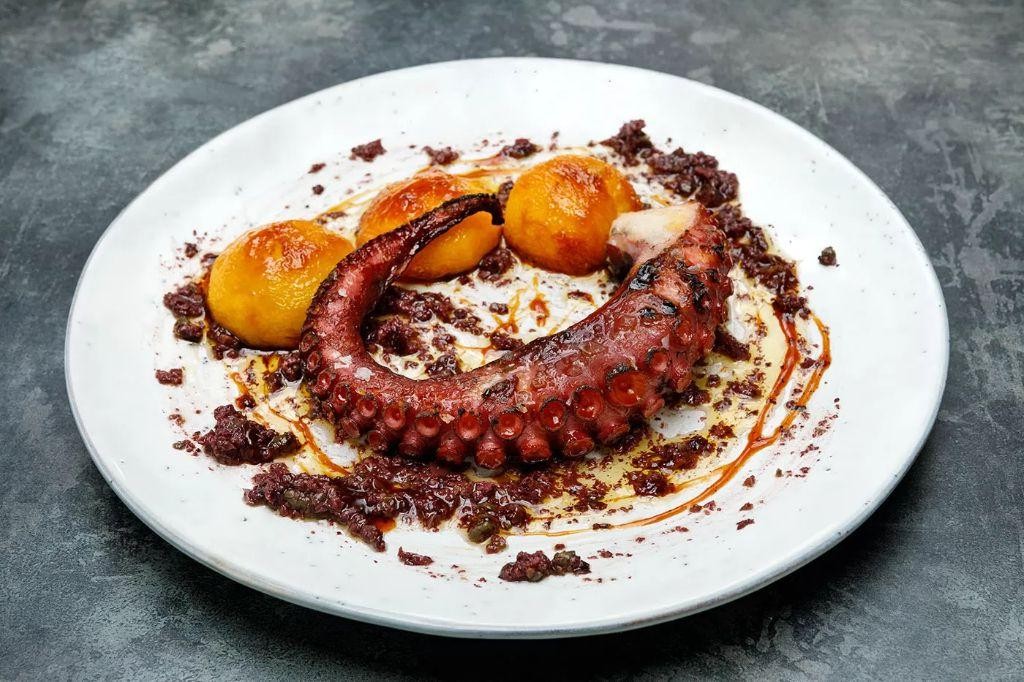 Grilled Octopus with Black Olive Tapenade