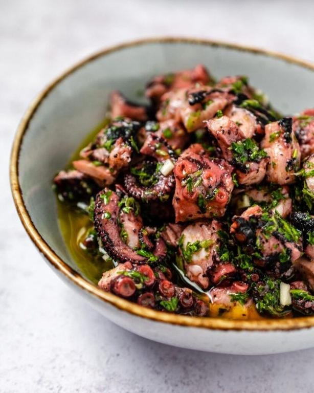 Grilled Octopus with Garlic Butter and Parsley