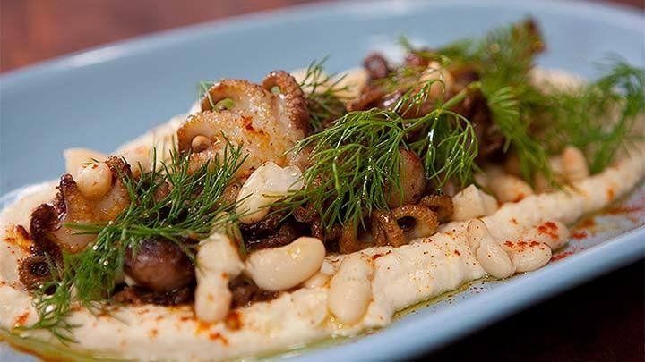 Grilled Octopus with White Bean Puree