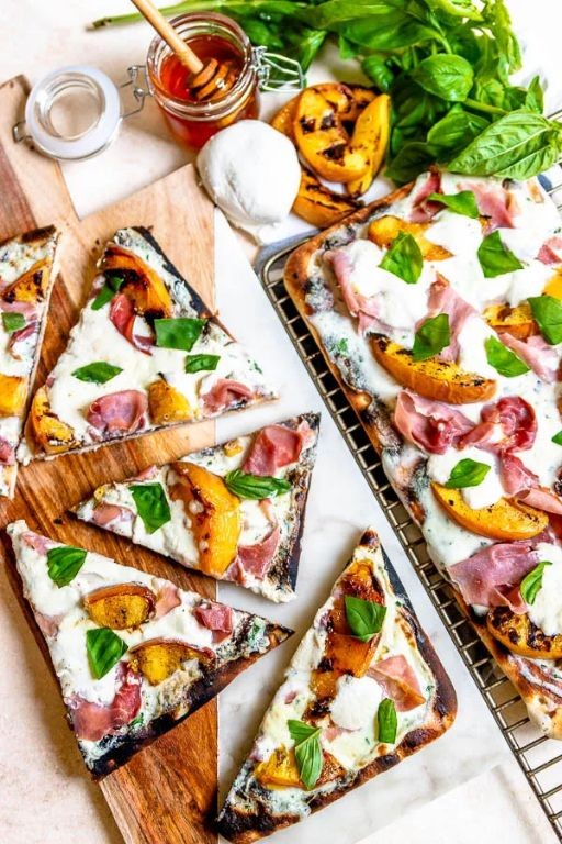 Grilled Peach and Prosciutto Flatbread