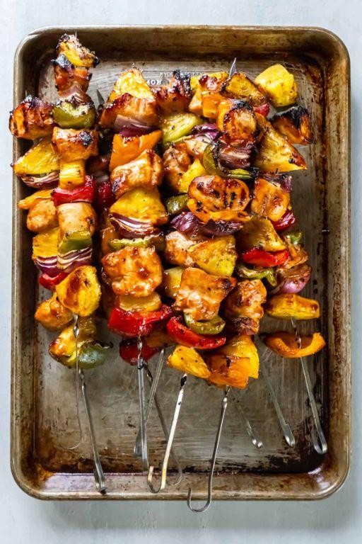 Grilled Pineapple and Chicken Skewers