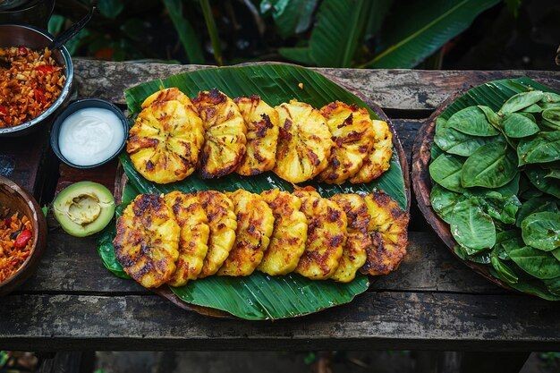 Grilled Pineapple in Banana Leaf