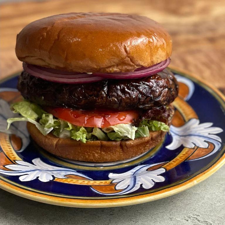Grilled Portobello Mushroom Burgers with Balsamic Glaze