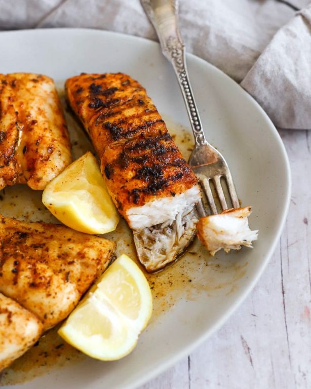 Grilled Red Snapper Fillet with Lemon Herb Marinade