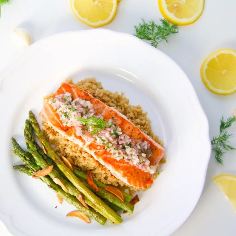 Grilled Salmon with Quinoa and Asparagus