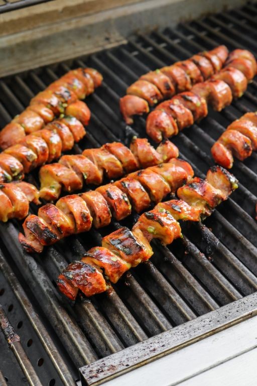 Grilled Sausage with Honey Mustard Glaze