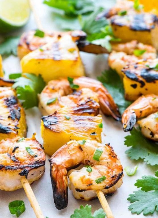 Grilled Shrimp Skewers with Pineapple