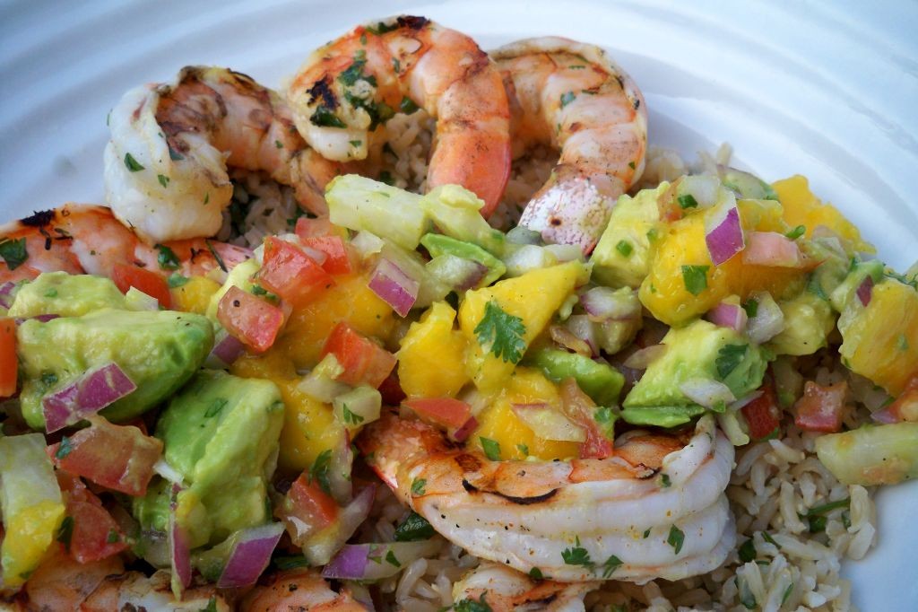 Grilled Shrimp and Mango Salsa