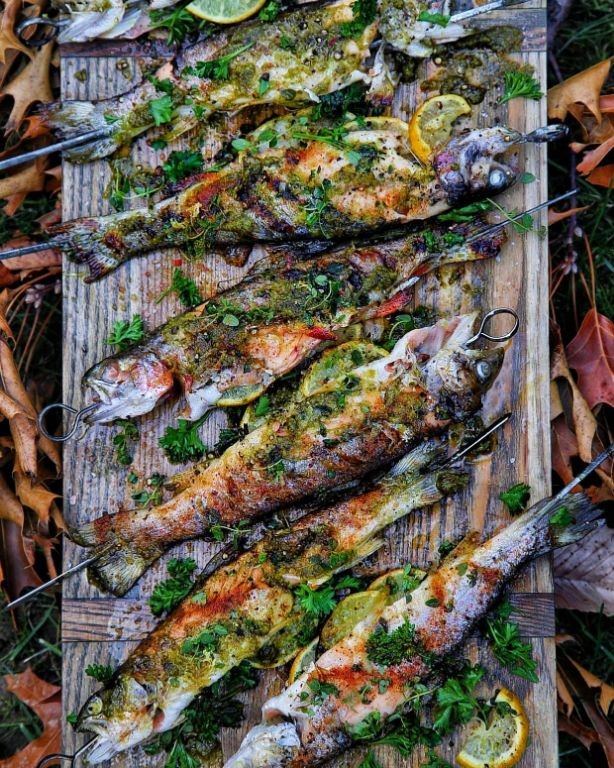 Grilled Trout with Basil Pesto