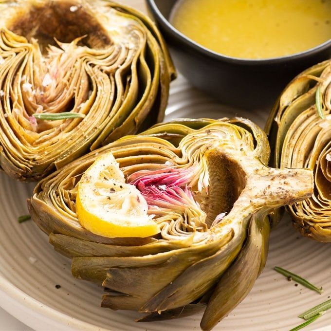 Grilled Vegan Artichokes with Garlic Butter