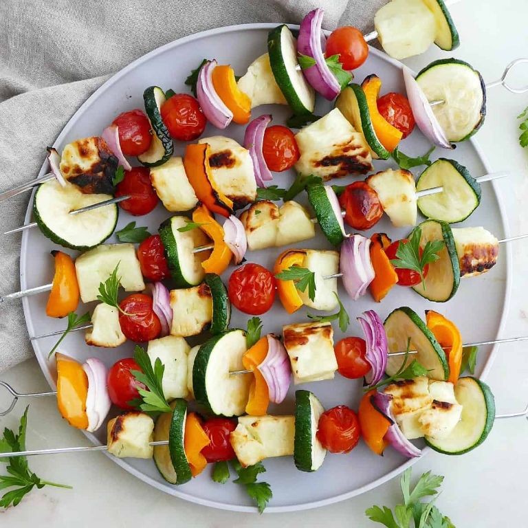Grilled Veggie and Halloumi Skewers