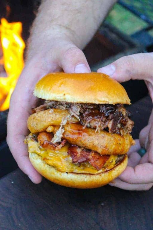 Grilled Western Burger with BBQ Sauce